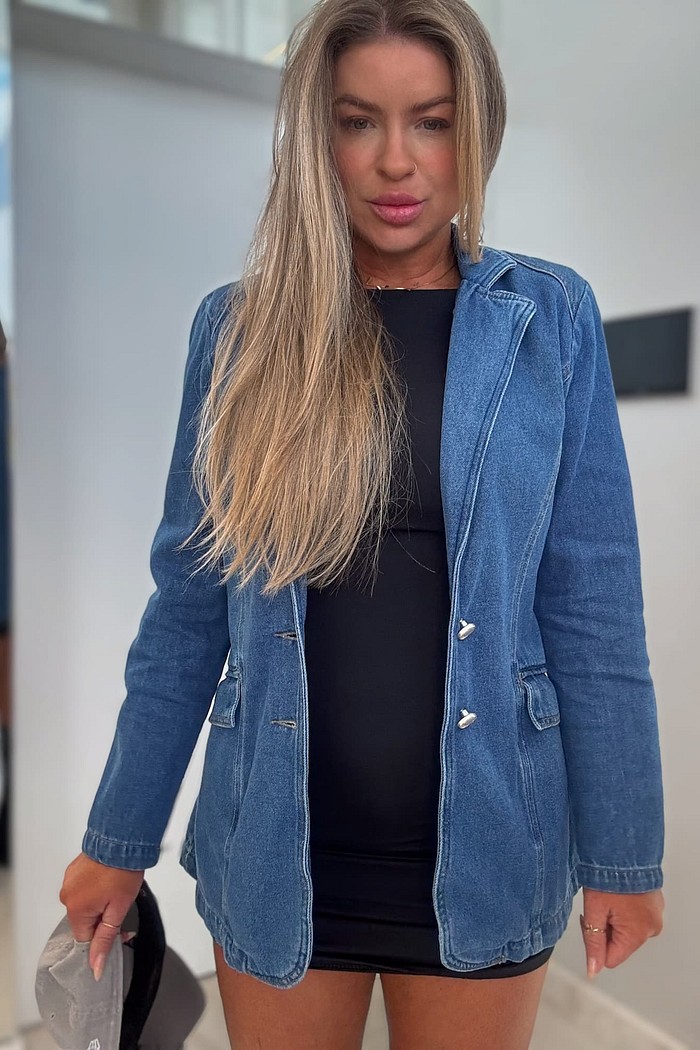 Blazer jeans alongado
