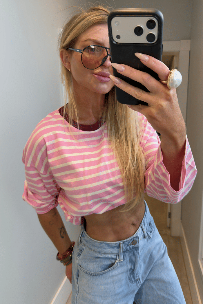 Blusa manga longa estampa de listra