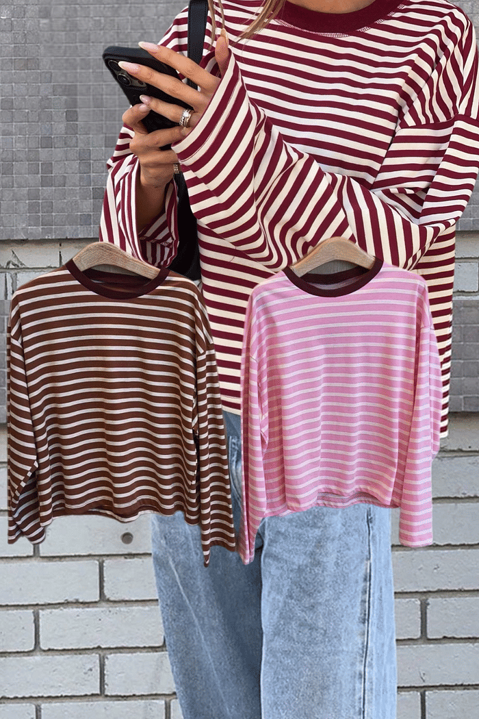 Blusa manga longa estampa de listra