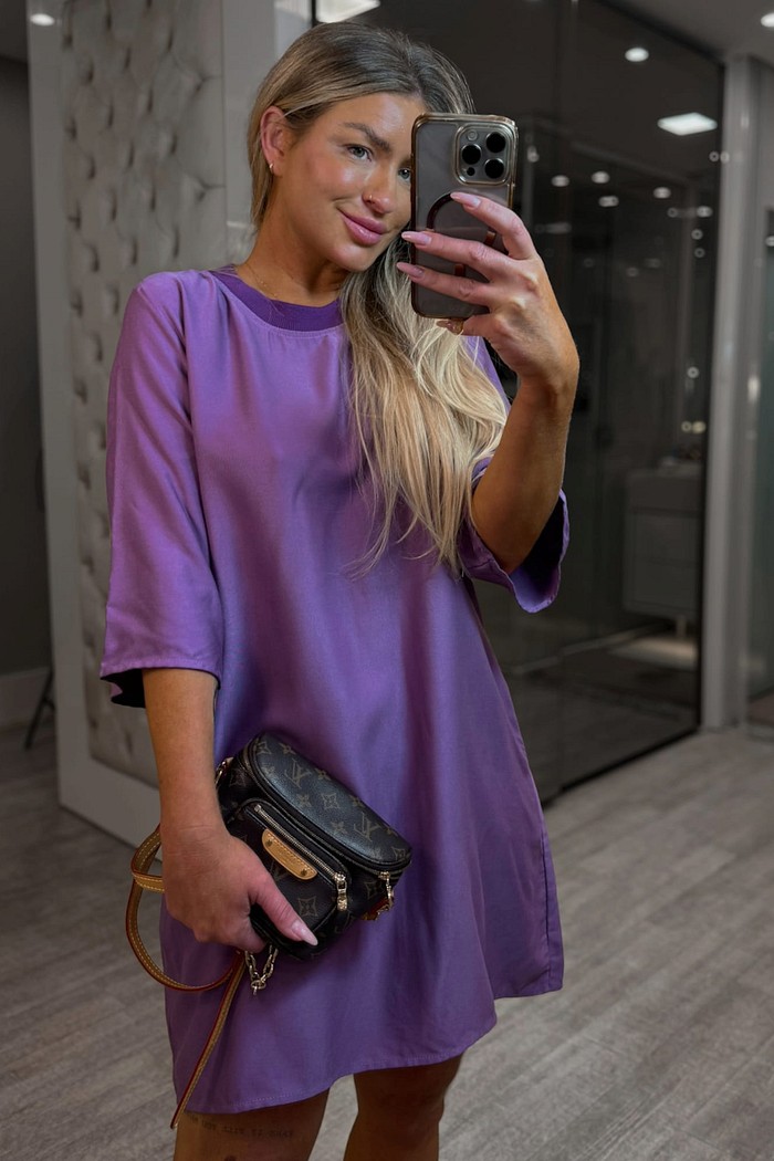 Vestido curto manga 3/4 Melina