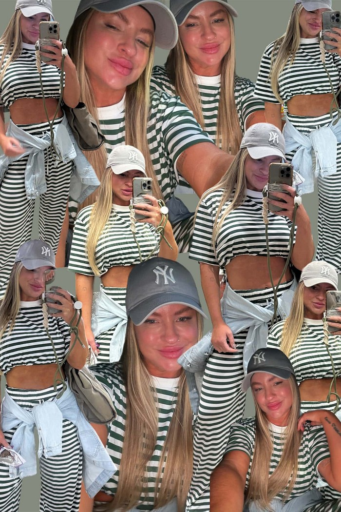 Camiseta alongada estampa listras Najila