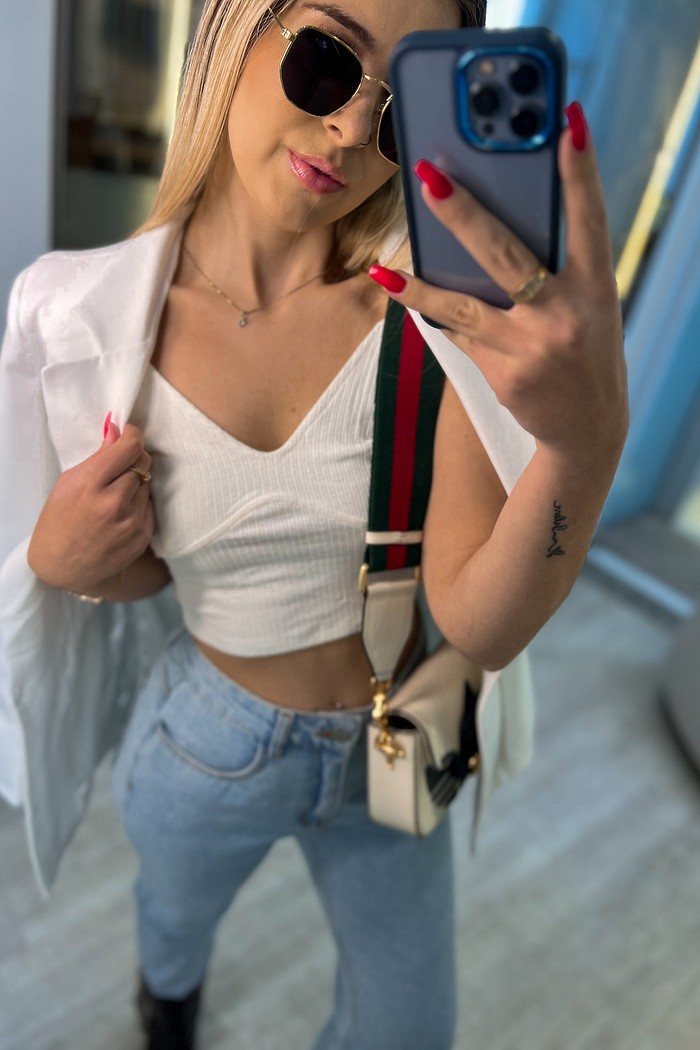 Cropped decote coração