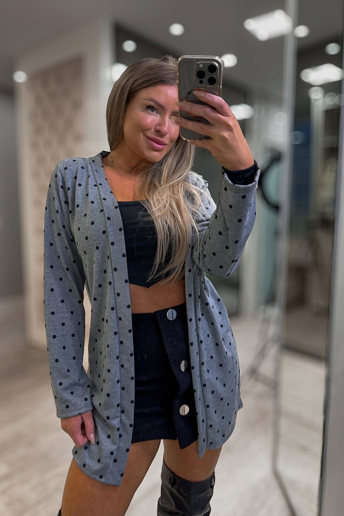 Kimono estampado em poá  Lidia