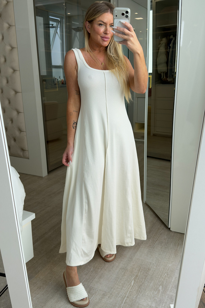 Vestido longo regata de ribana