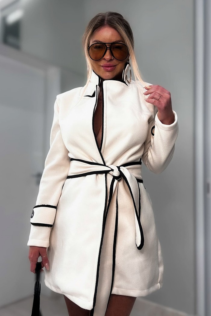 Casaco sobretudo alongado lã batida Sophie