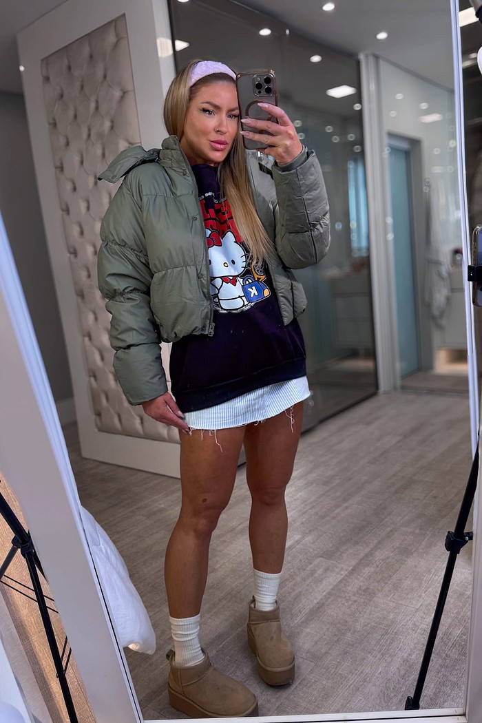 Jaqueta puffer com capuz Lara