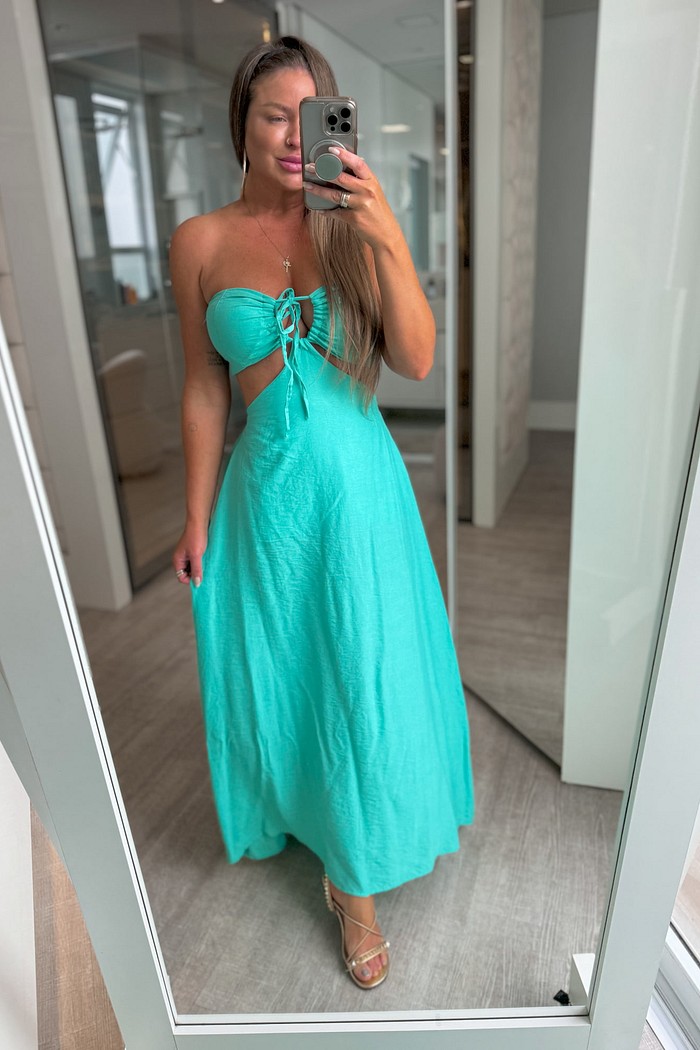 Vestido longo tomara que caia Wania