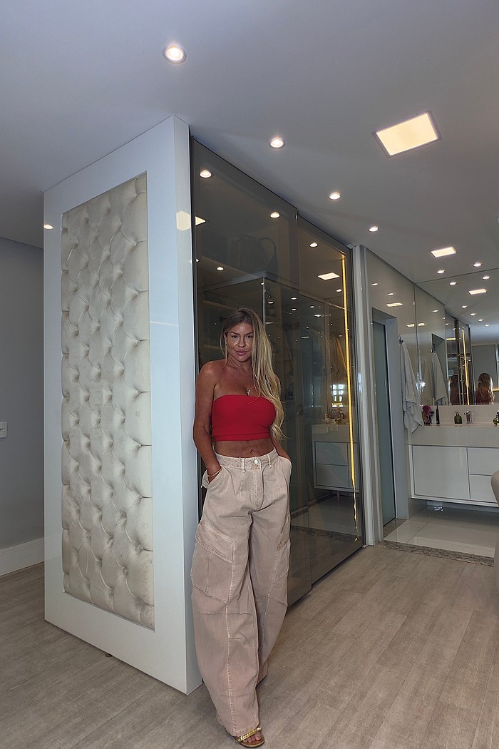 Calça jeans balloon cargo Suzy