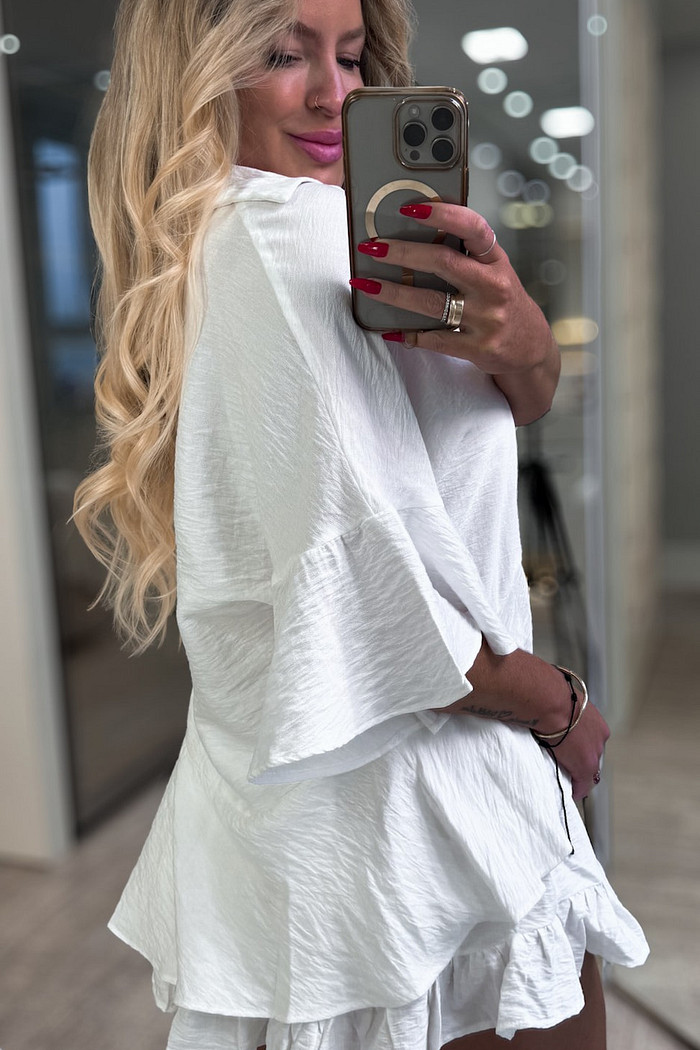 Conjunto camisa e saia babado Sophie