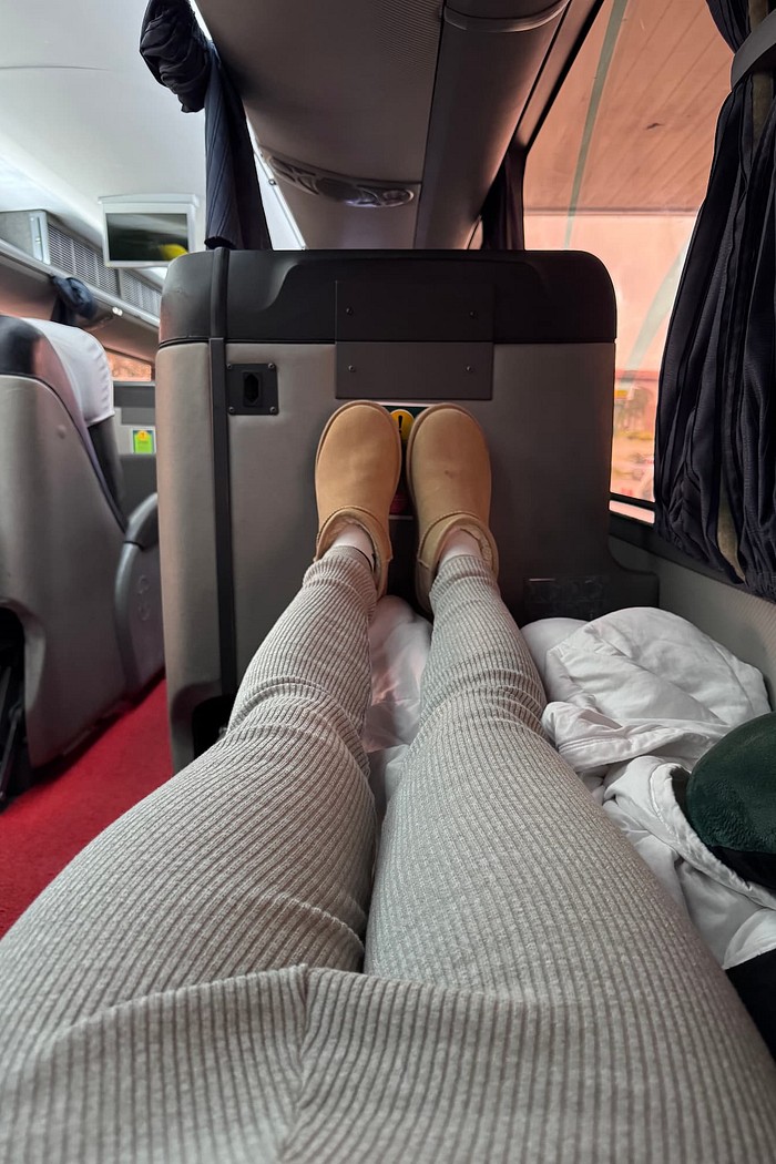 Calça legging canelada de lã Júlia