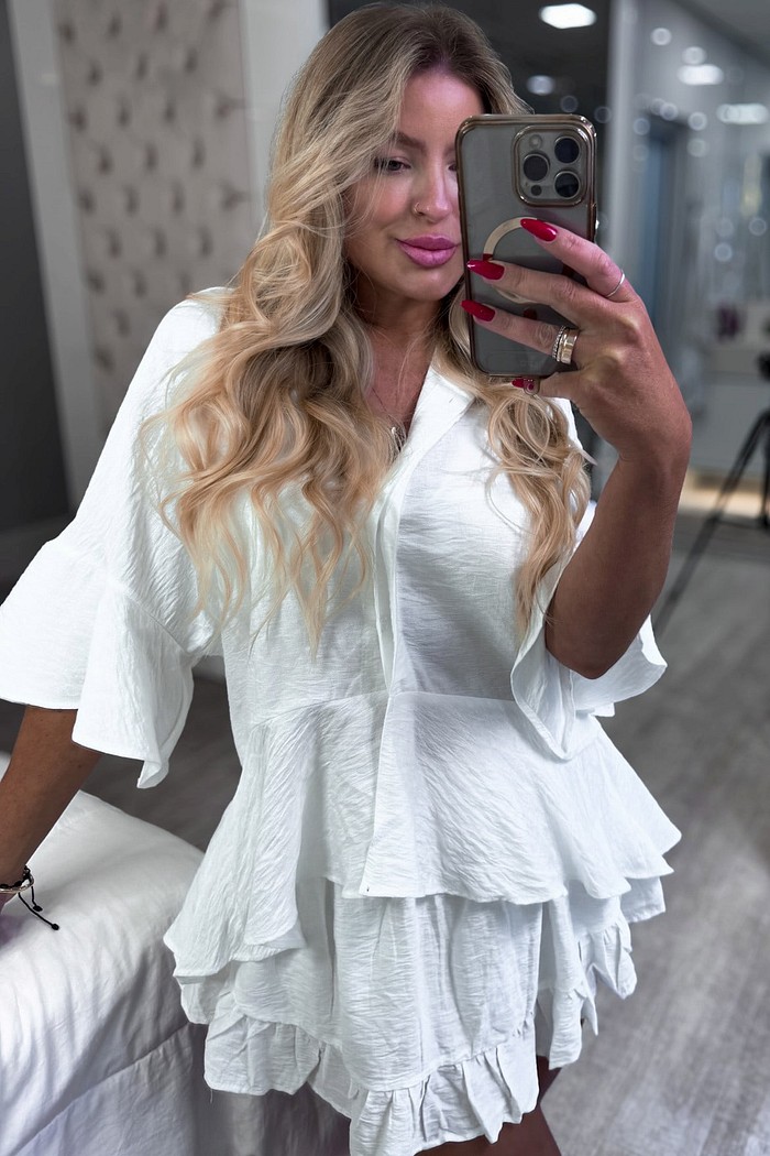 Conjunto camisa e saia babado Sophie