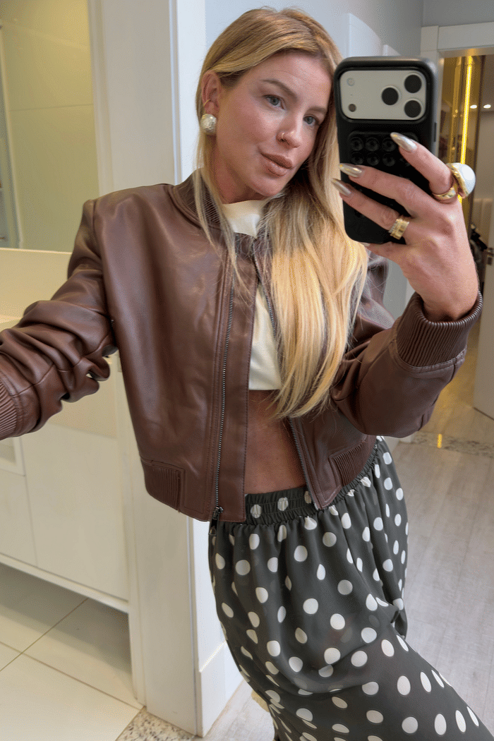 Jaqueta em couro Lígia