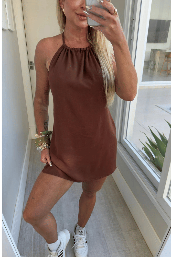 Macacão vestido curto Luene