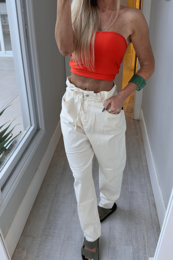 Blusa tomara que caia em poliamida Maitê