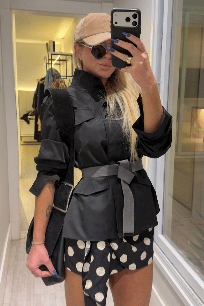 Cinto largo de elástico cinza Virgínia