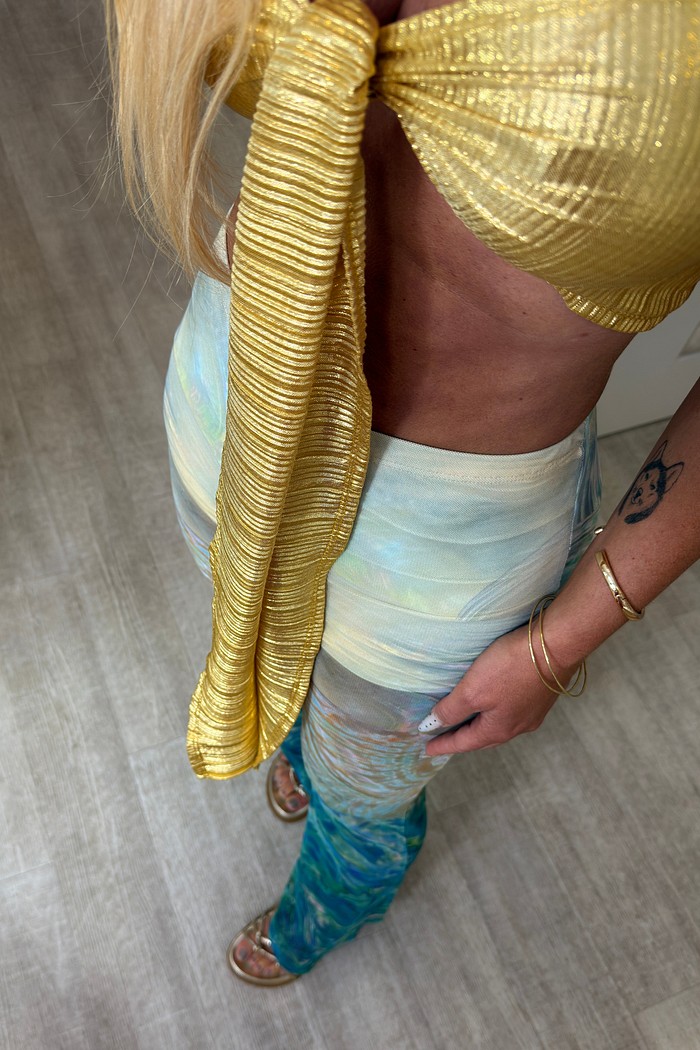 Calça de tule bicolor Amélia