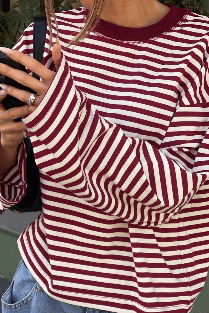 Blusa manga longa estampa de listra