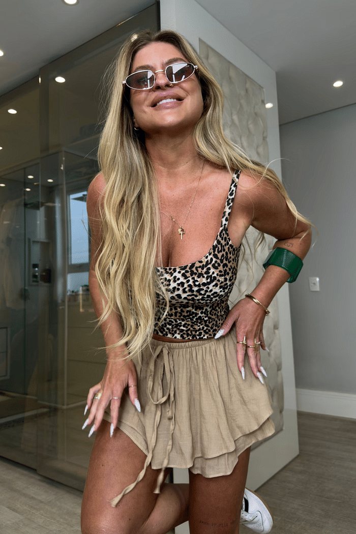 Short saia com babados Lilian