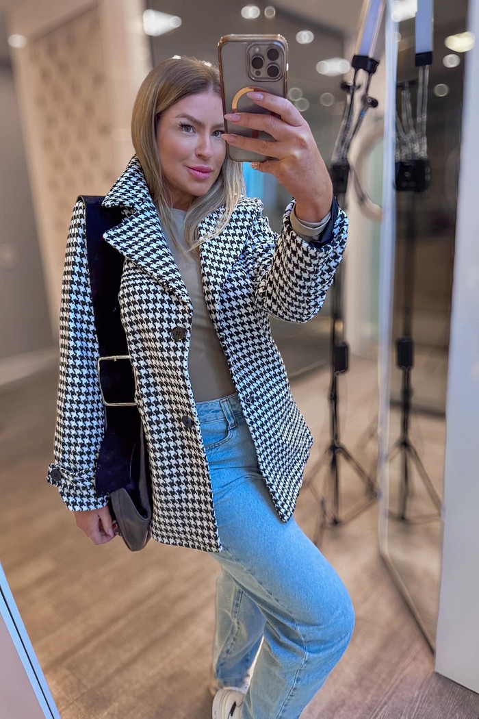 Casaco alongado lã batida Carmen