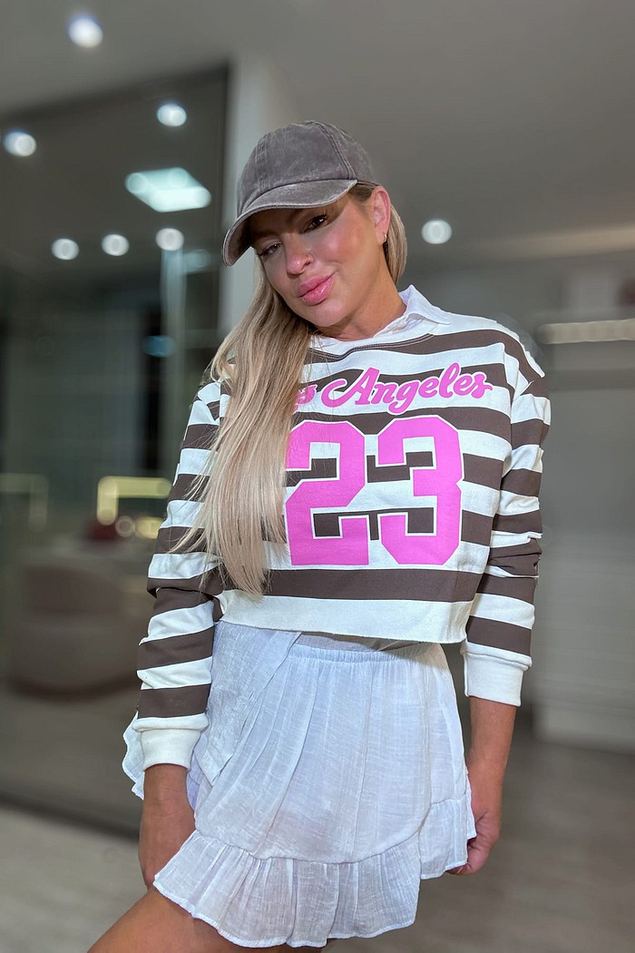 Casaco de moletom peluciado de lisra Los Angeles