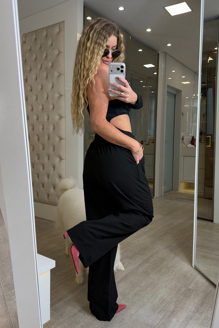 Calça alfaiataria wide leg Mabel