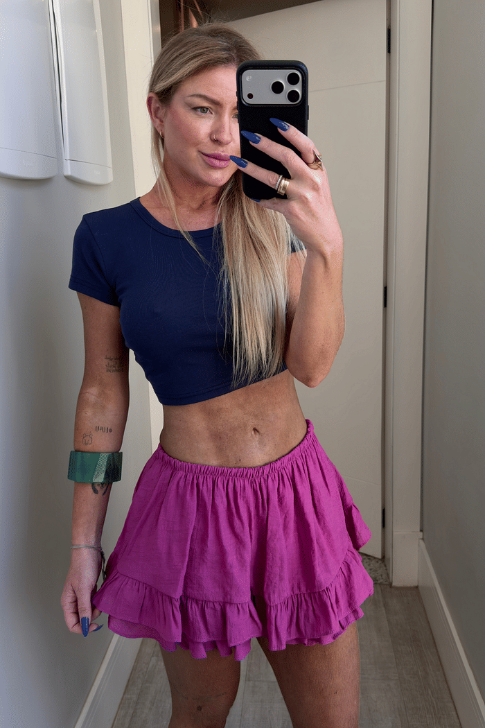 Cropped básico manga curta