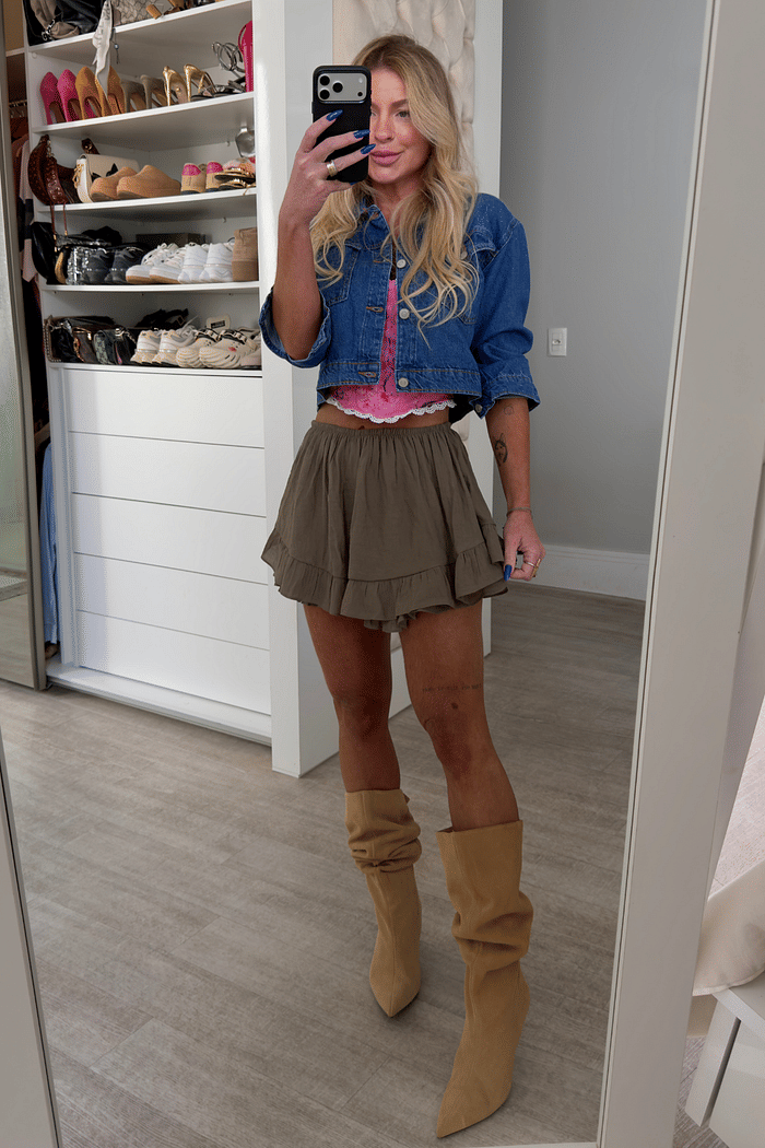 Jaqueta jeans cropped Celina