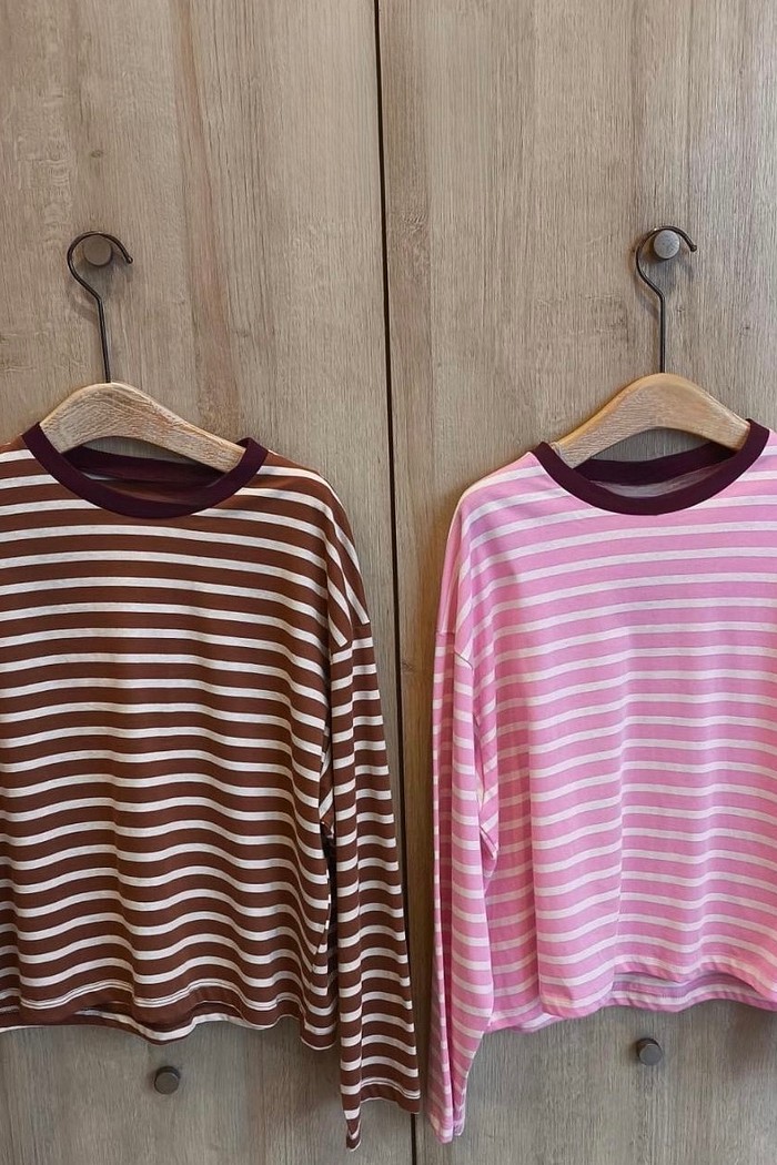 Blusa manga longa estampa de listra