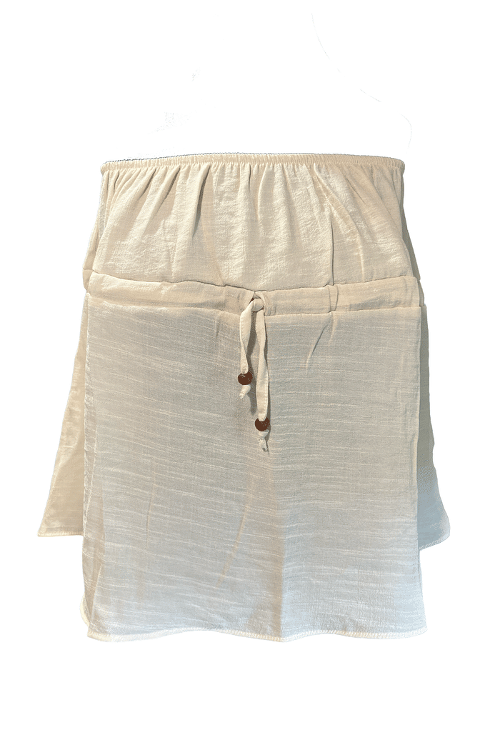 Blusa tomara que caia em crepe Flora