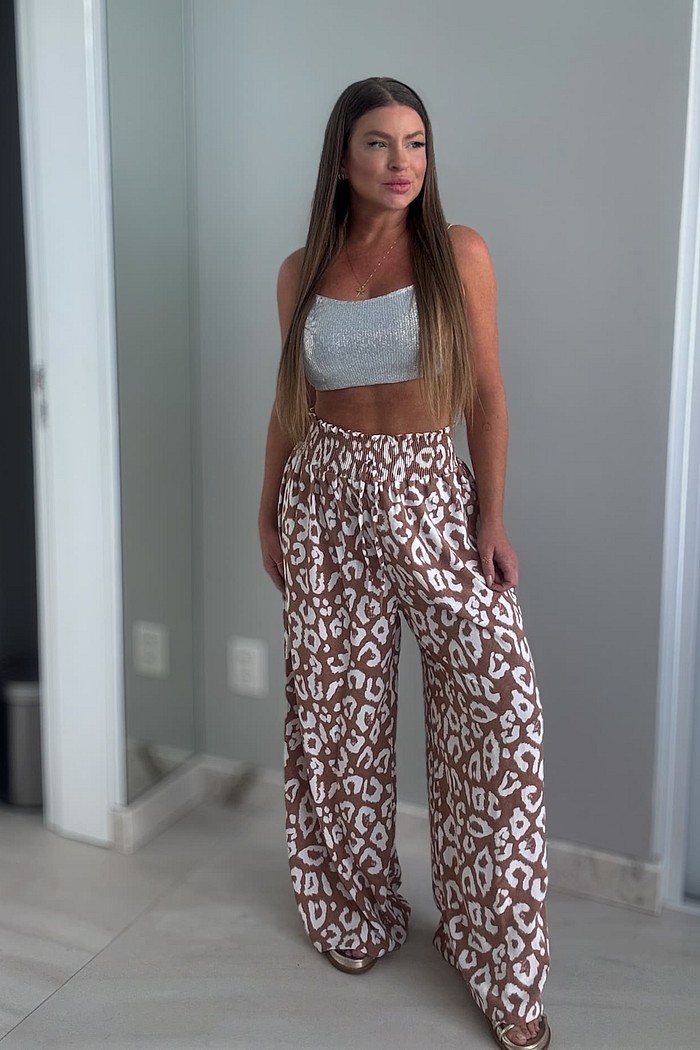 Calça cleo estampa de onça