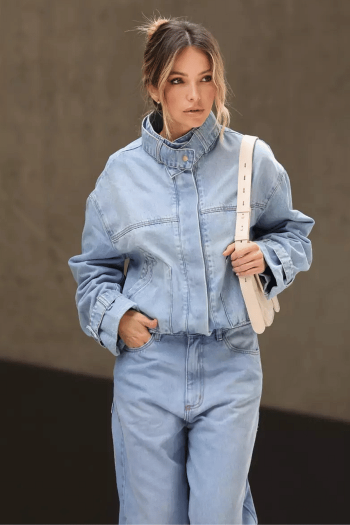 jaqueta jeans  bomber