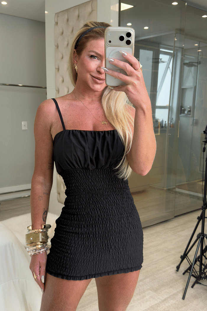 Vestido sheila de alcinha preto