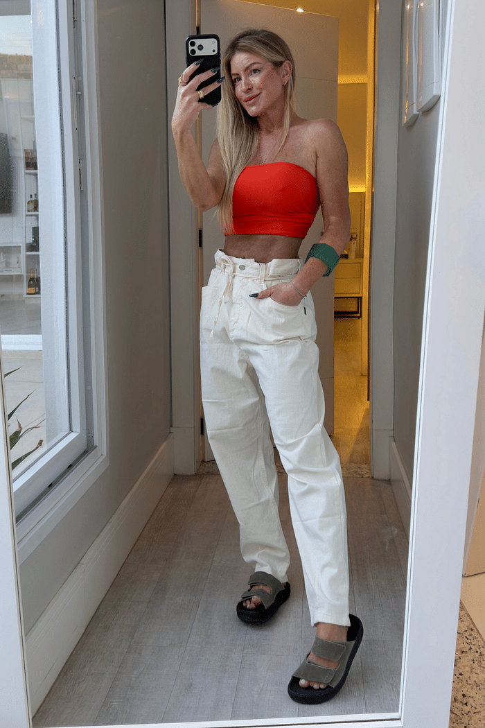 Calça jeans clochard Off white