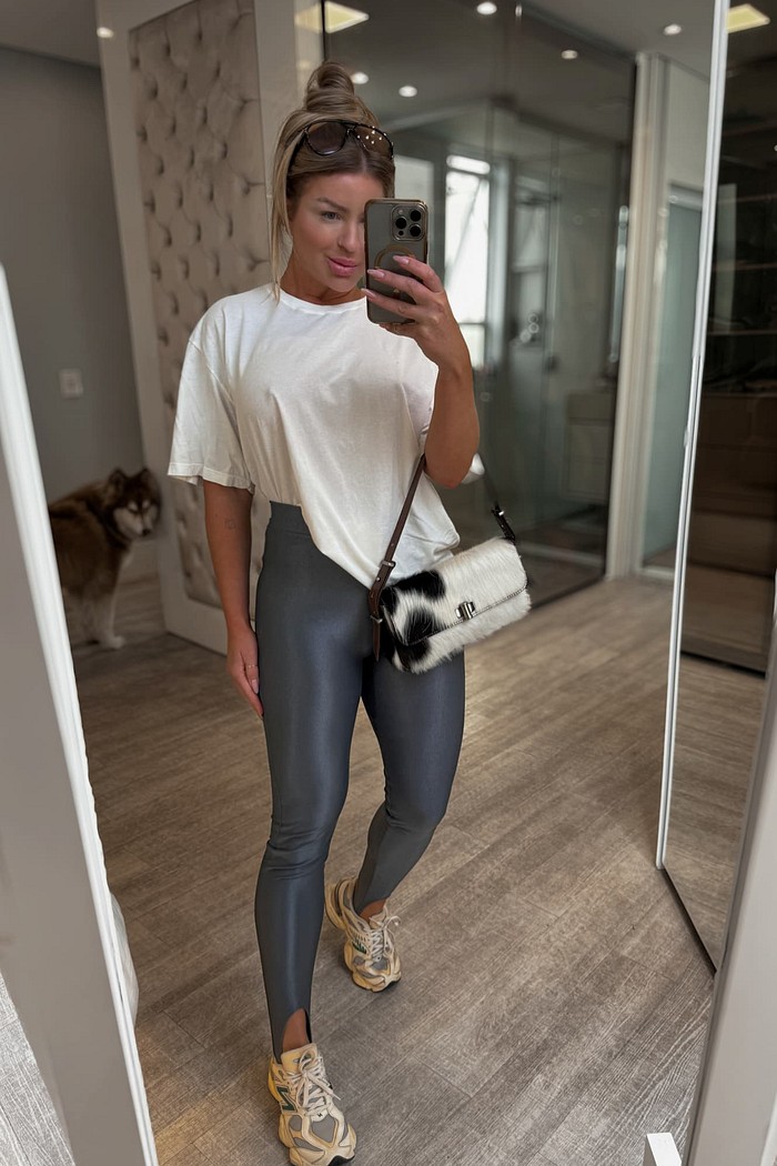 Calça legging poliamida fusô luminous pezinho