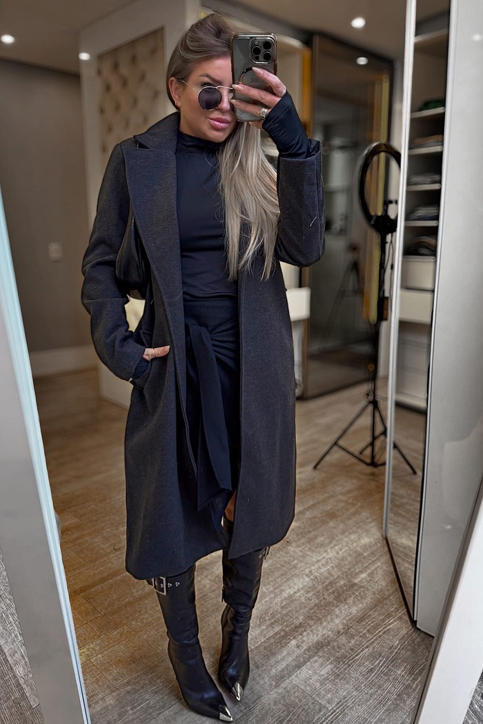 Casaco sobretudo chumbo