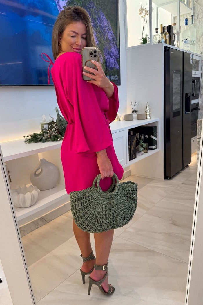 Bolsa de palha meia lua trançada