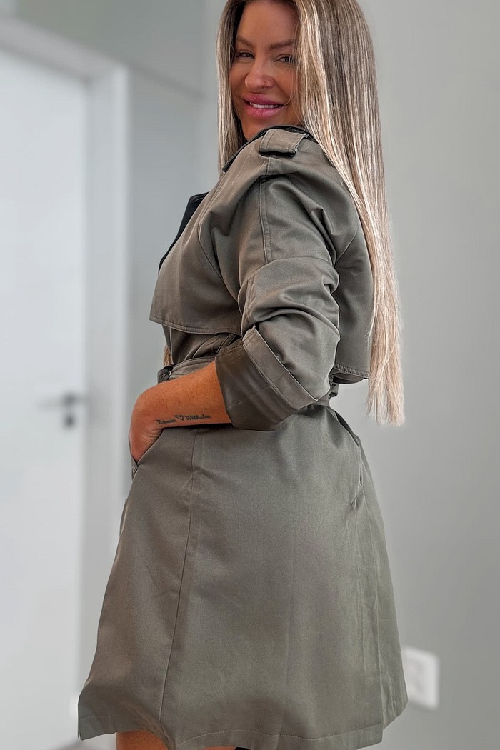 Sobretudo com amarração Mirela