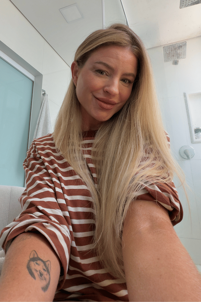 Blusa manga longa estampa de listra