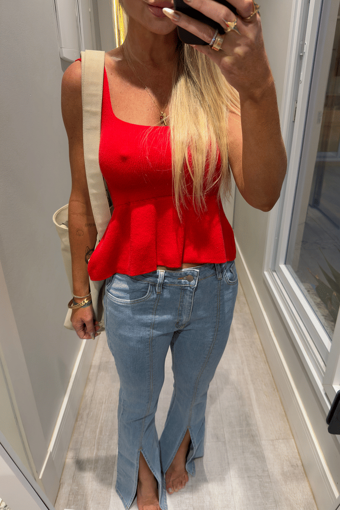 Blusa regata peplum em lã  Karen