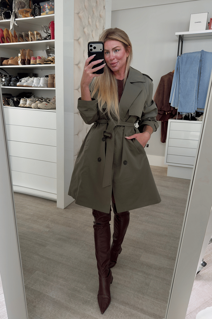 Sobretudo com amarração Mirela