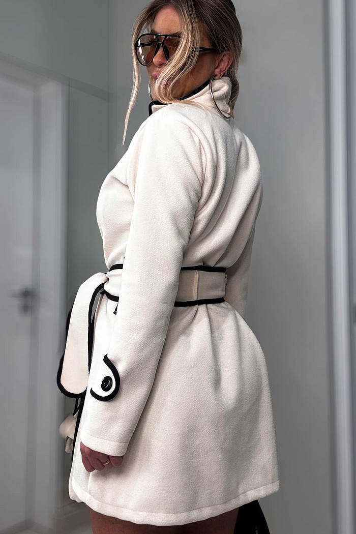 Casaco sobretudo alongado lã batida Sophie