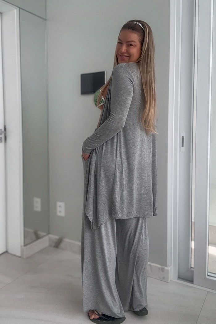 Conjunto em viscose regata e kimono Lily