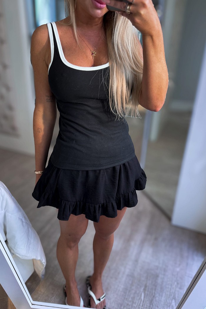 Blusa regata canelada de ribana bicolor