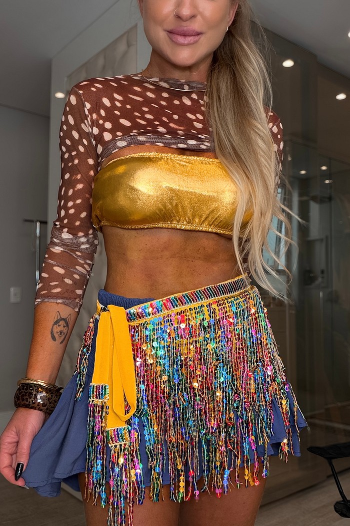 Top faixa metalizado