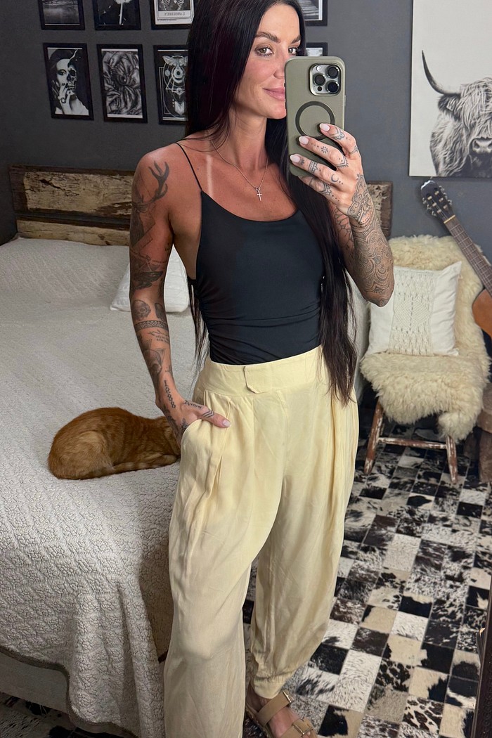 Body alças finas drapeado Camille