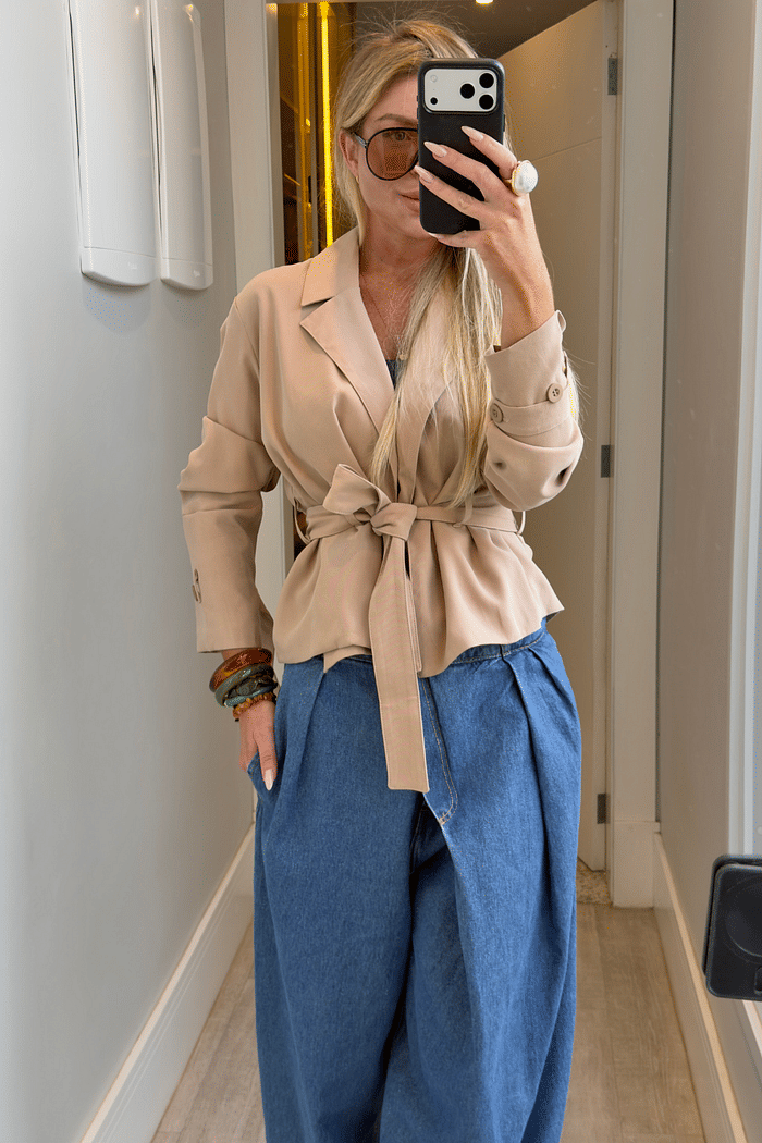 Blazer alfaiataria com amarração Aline