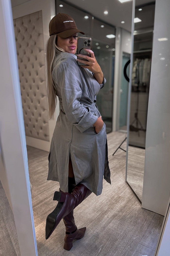 Sobretudo trench coat com amarração Agnes