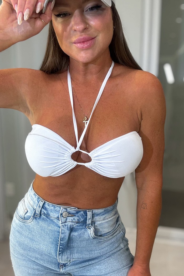 Top tomara que caia com amarração Isabella