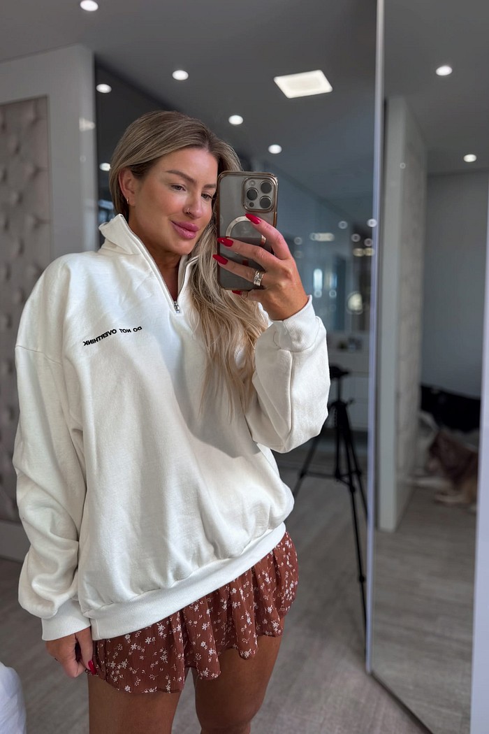 Casaco de moletom com zíper oversized