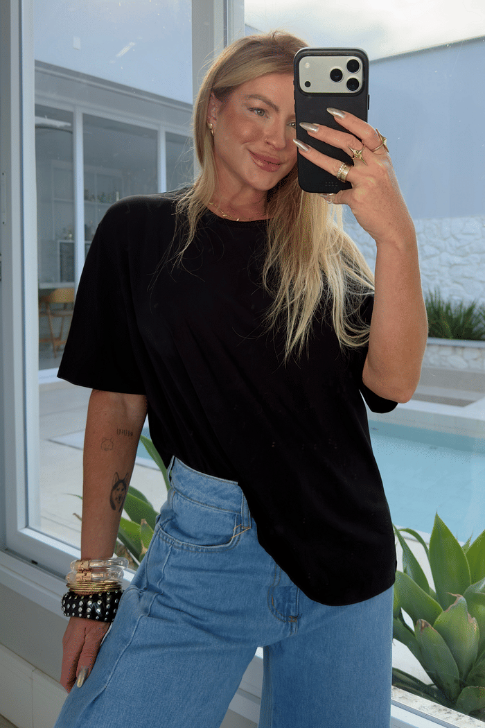 Camiseta alongada básica oversized